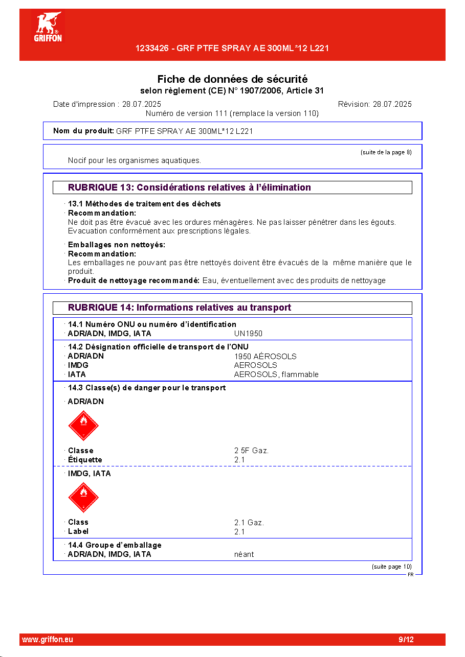 Fiche technique fournisseur