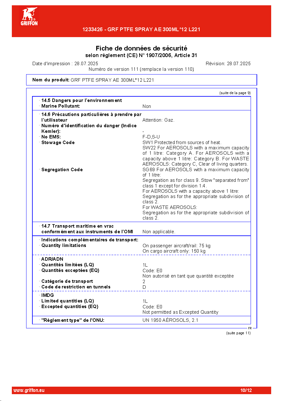 Fiche technique fournisseur