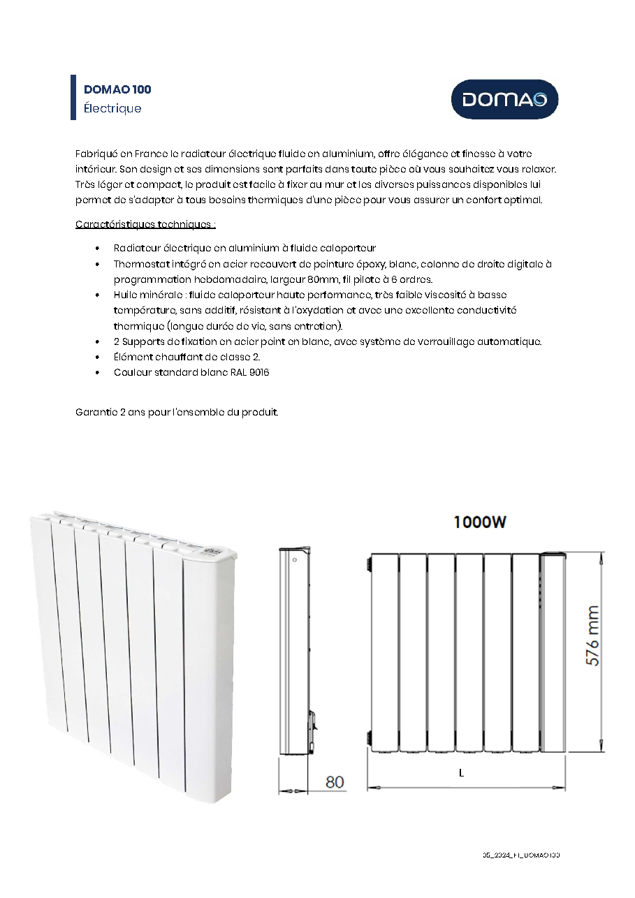 Fiche technique fournisseur