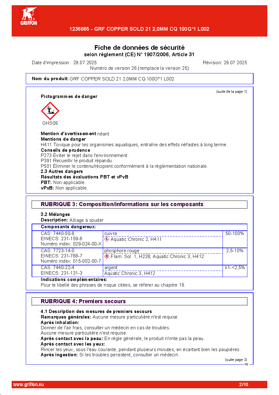 Fiche technique fournisseur