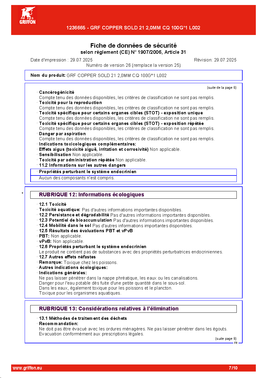 Fiche technique fournisseur