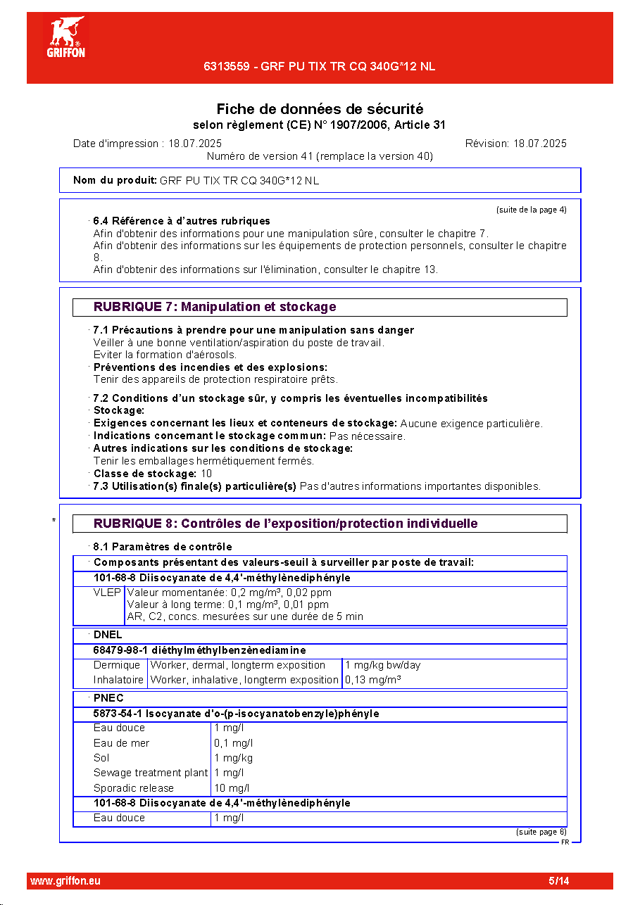 Fiche technique fournisseur