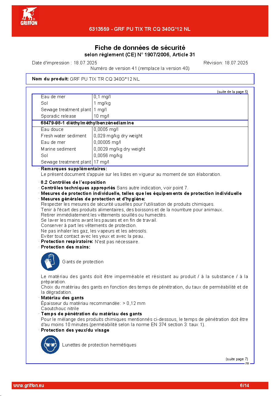 Fiche technique fournisseur