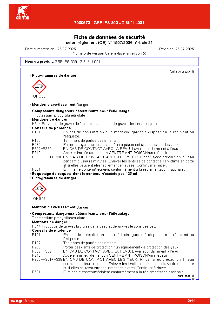 Fiche technique fournisseur