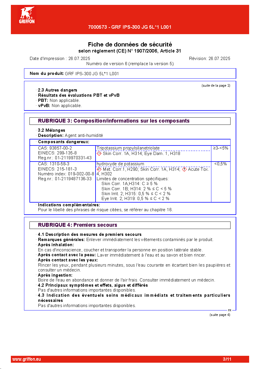 Fiche technique fournisseur