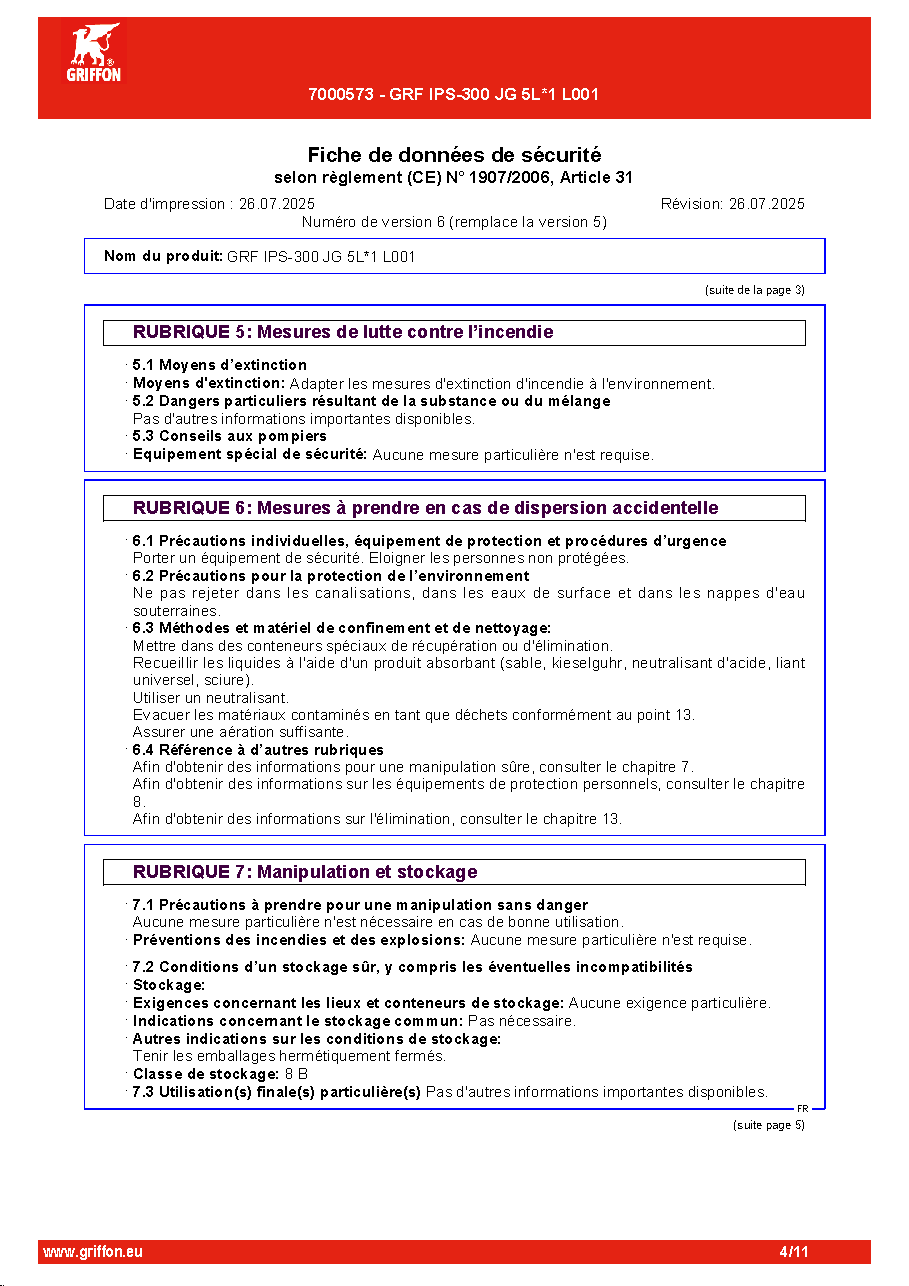 Fiche technique fournisseur
