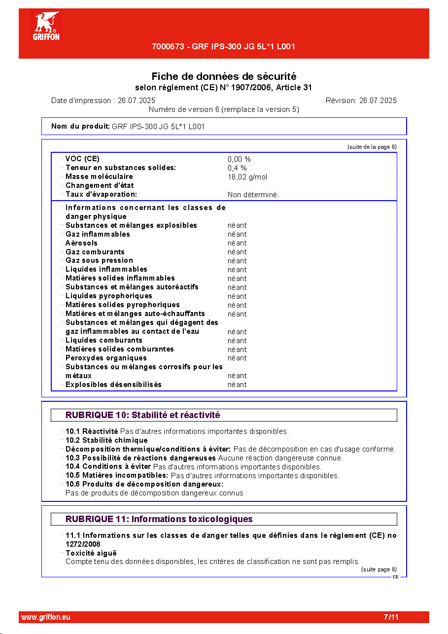 Fiche technique fournisseur