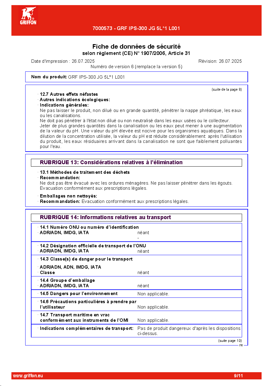 Fiche technique fournisseur