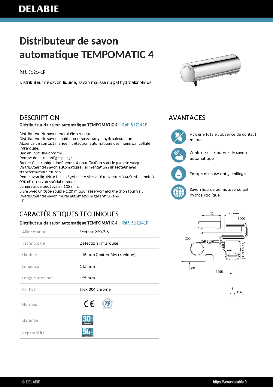 Fiche technique fournisseur