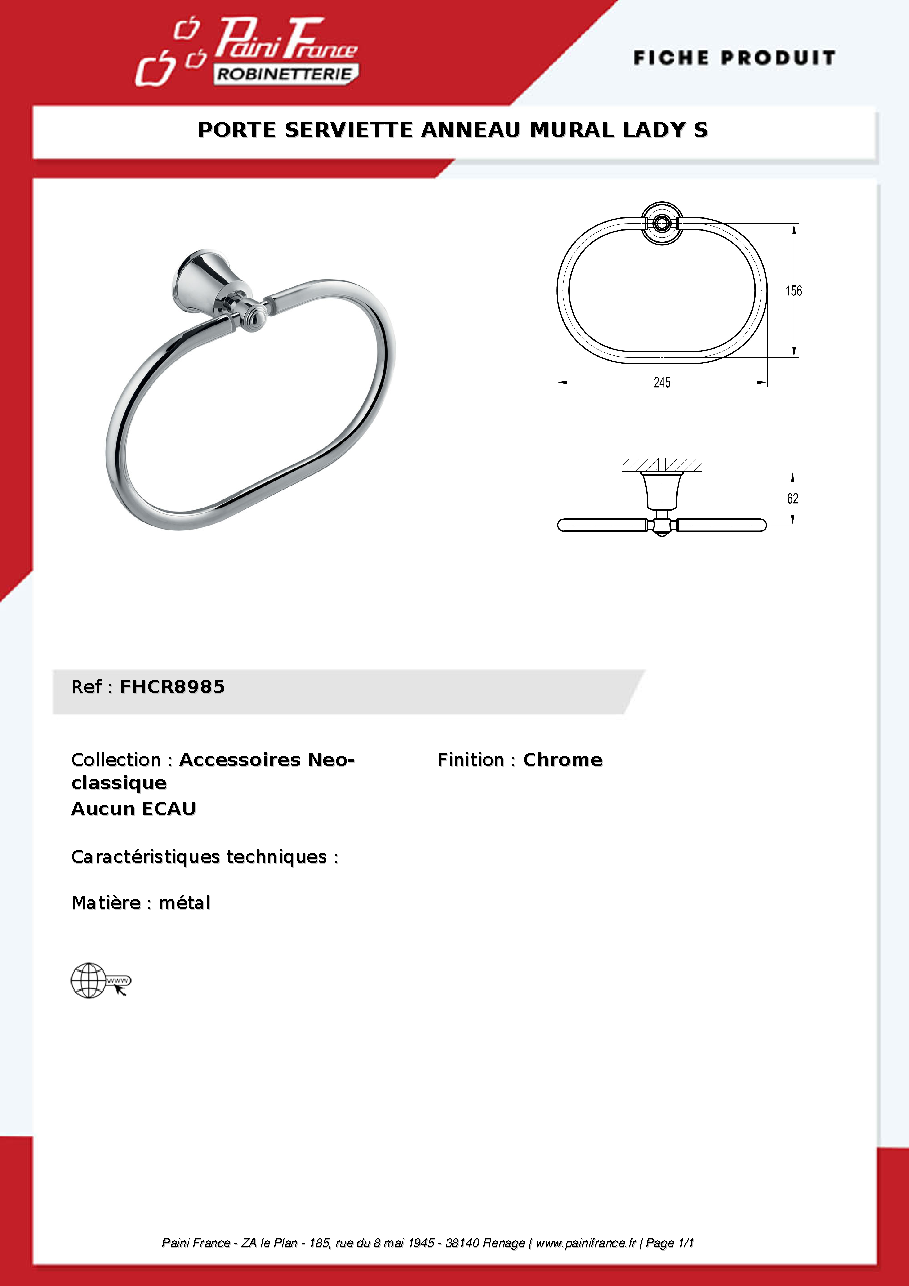 Fiche technique fournisseur