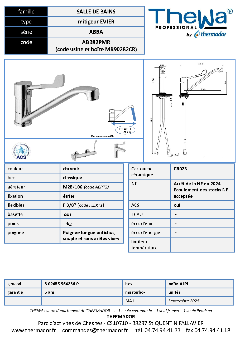 Fiche technique fournisseur