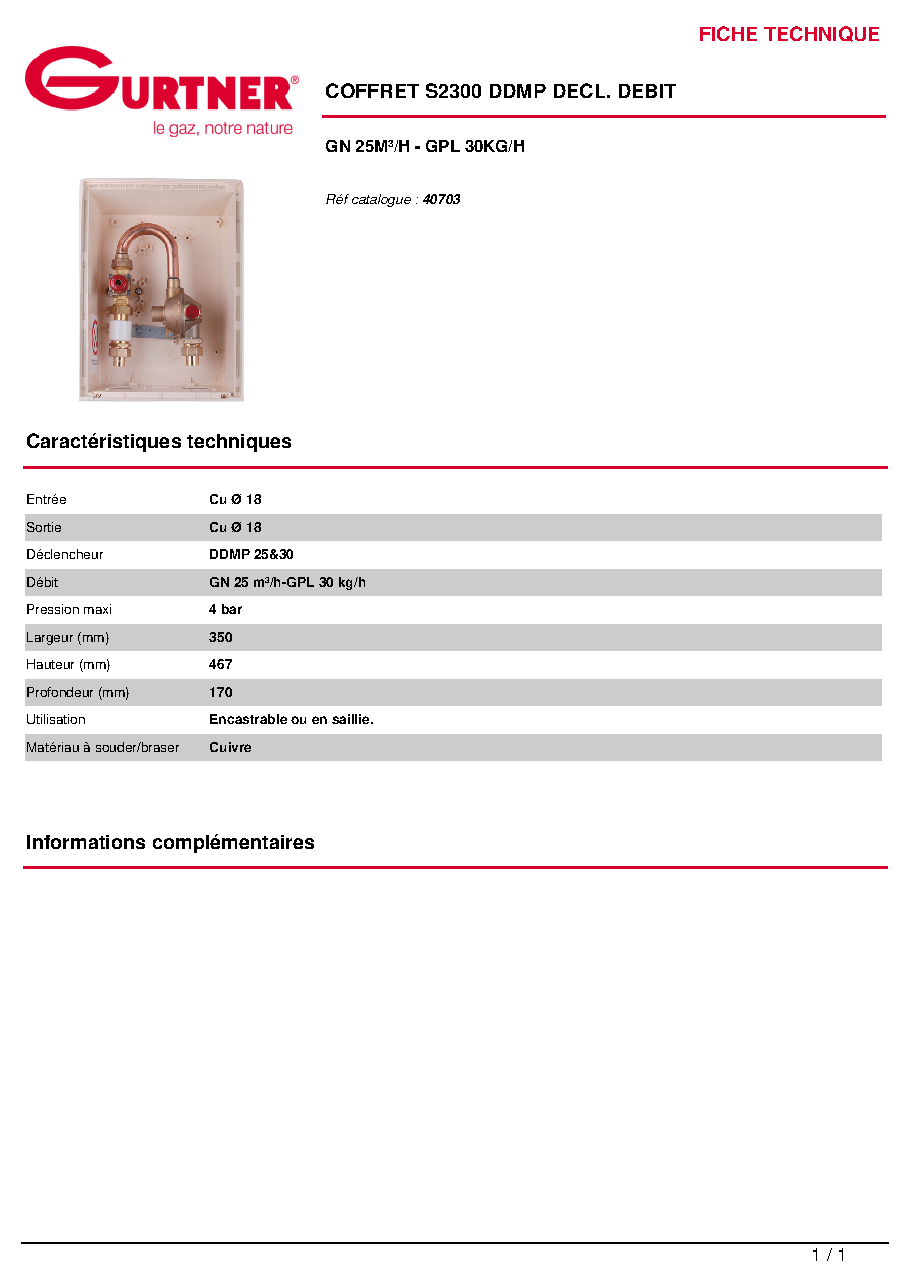 Fiche technique fournisseur