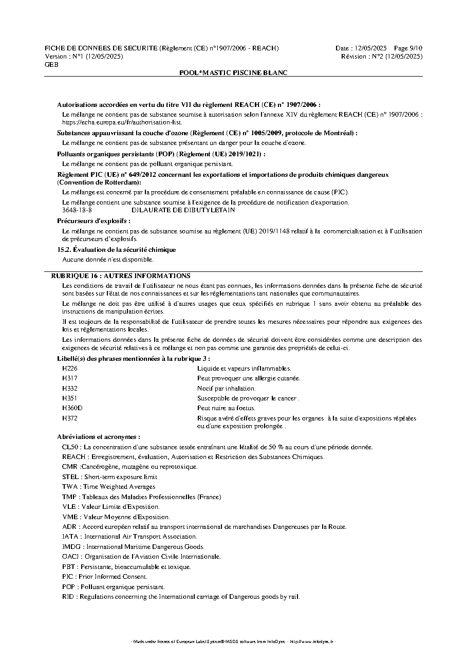 Fiche technique fournisseur