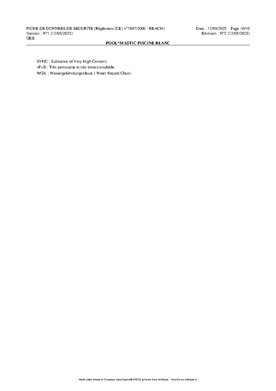 Fiche technique fournisseur