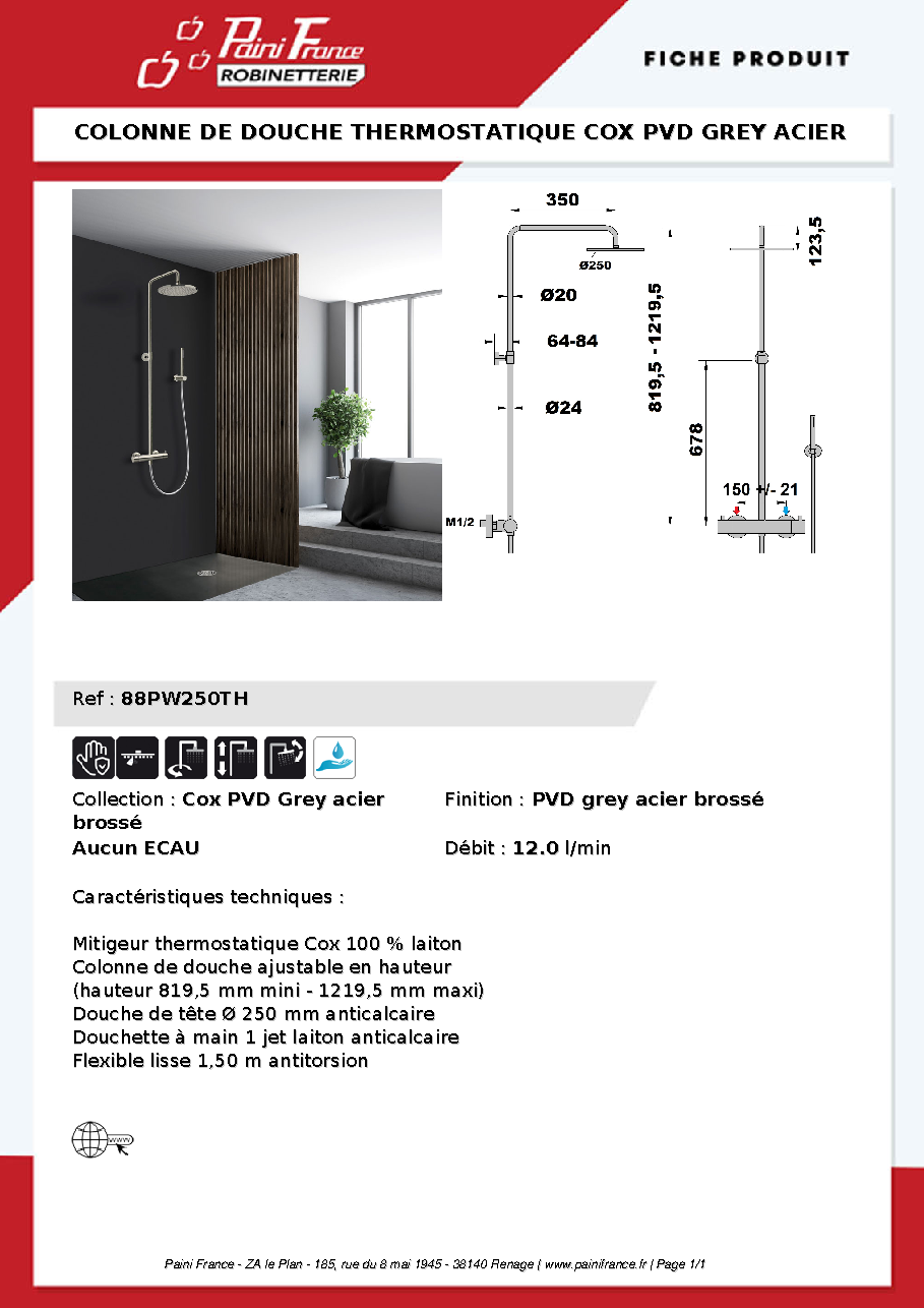 Fiche technique fournisseur