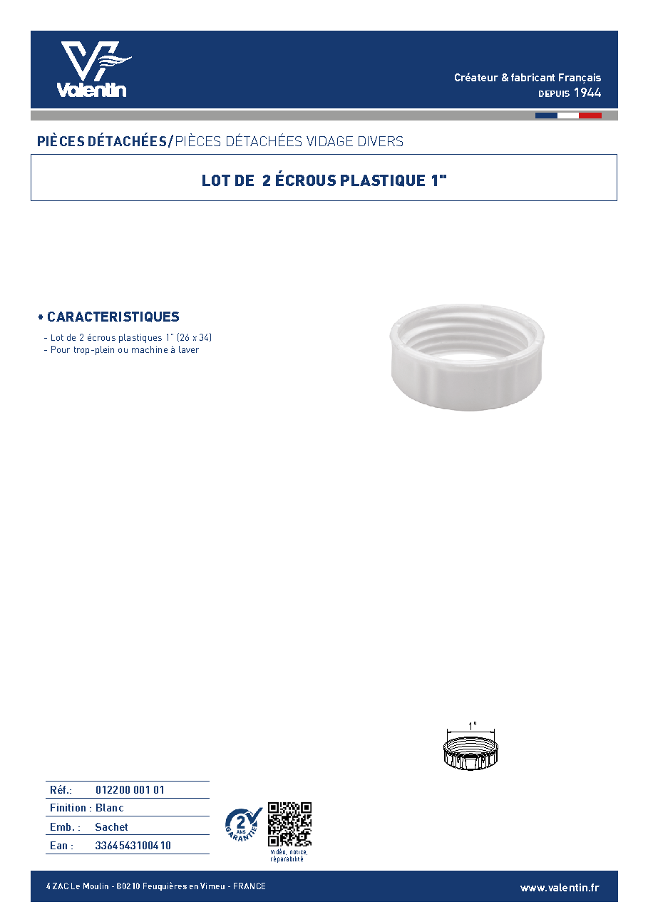 Fiche technique fournisseur