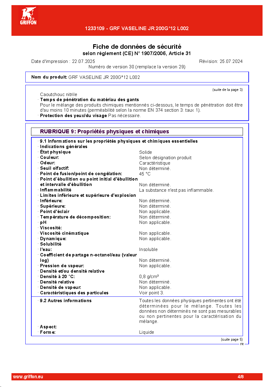 Fiche technique fournisseur