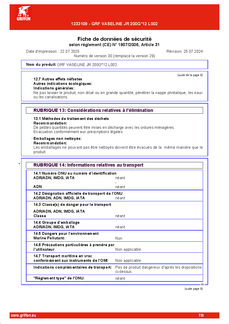 Fiche technique fournisseur