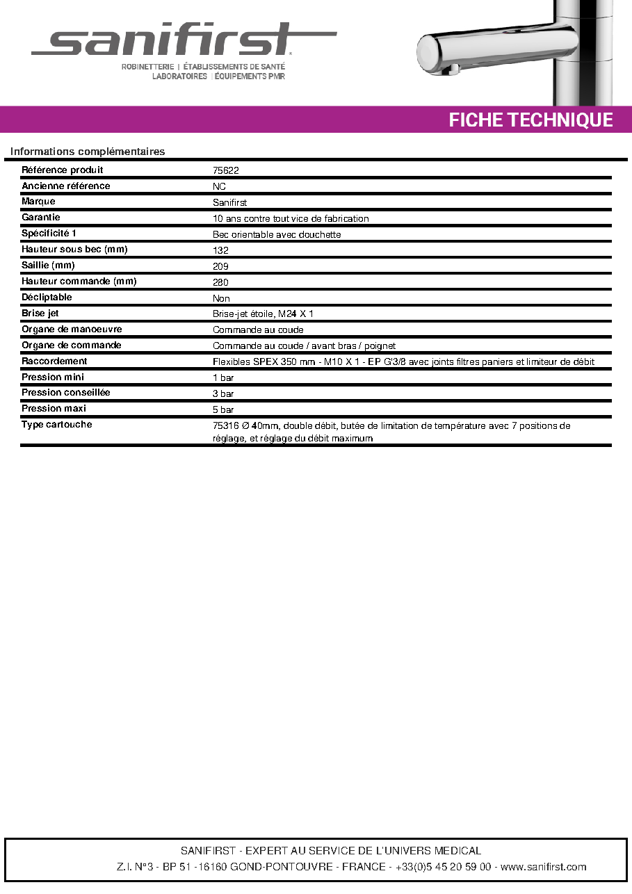 Fiche technique fournisseur