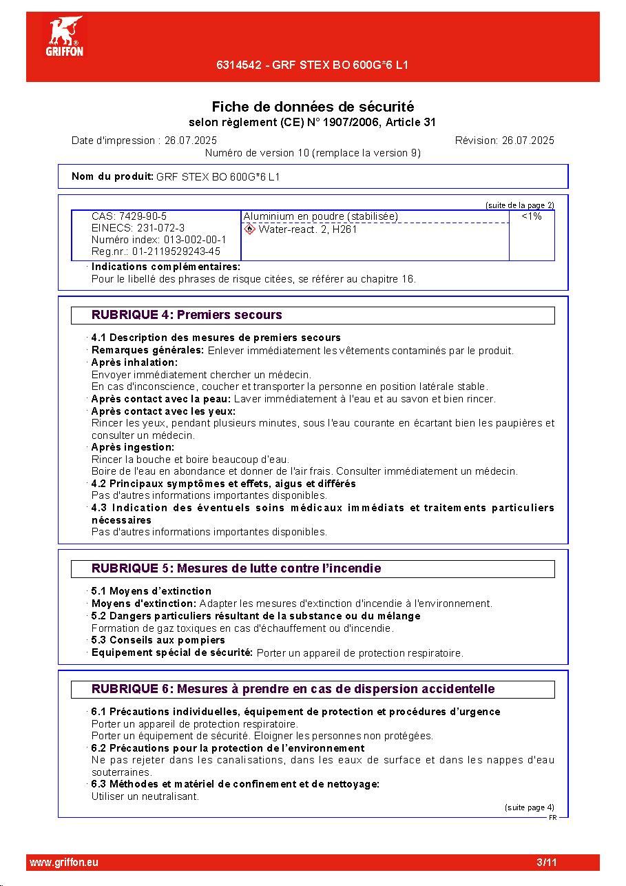 Fiche technique fournisseur