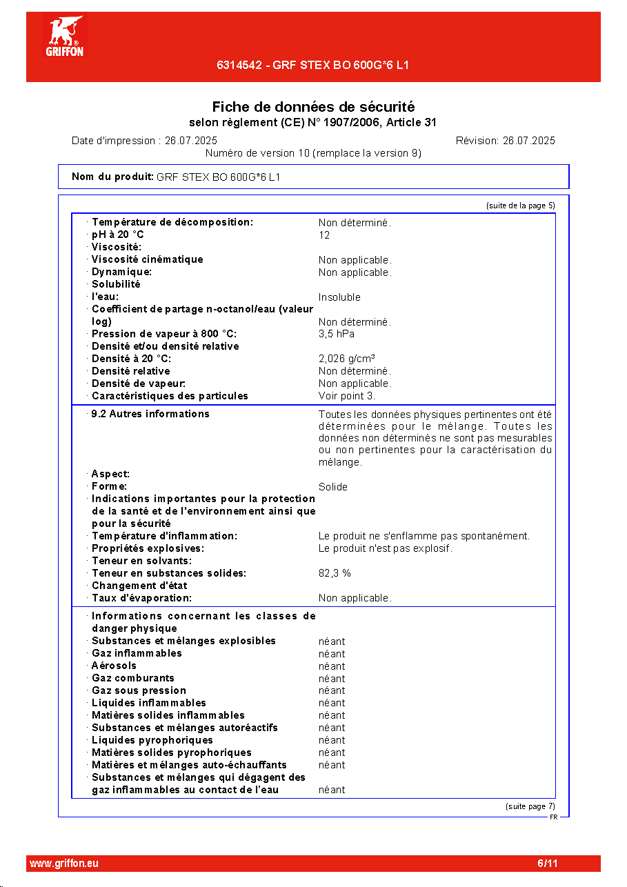Fiche technique fournisseur