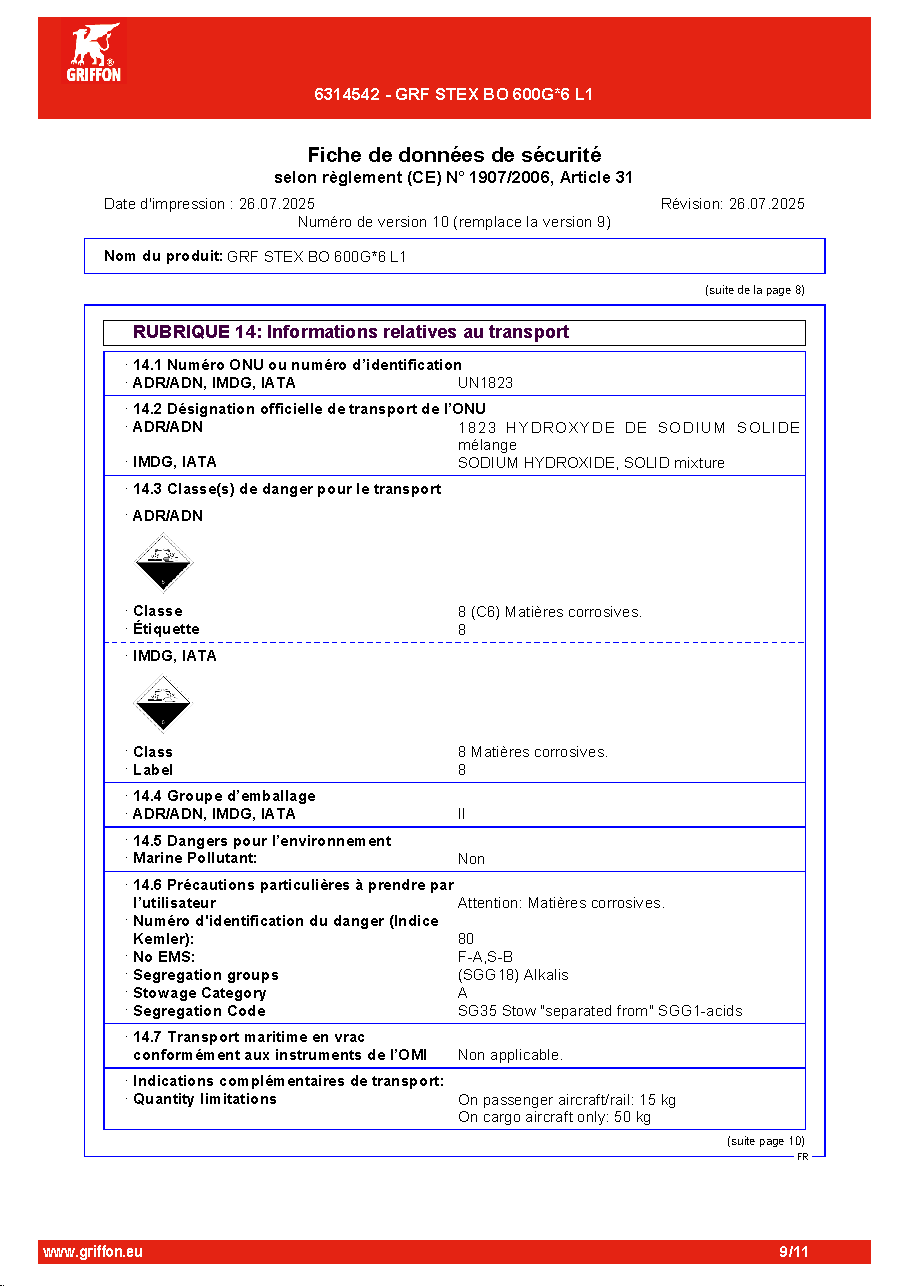 Fiche technique fournisseur