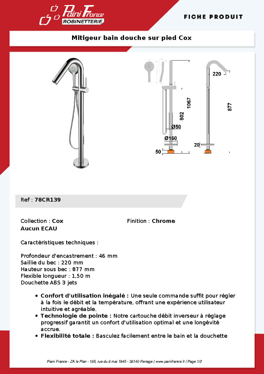 Fiche technique fournisseur