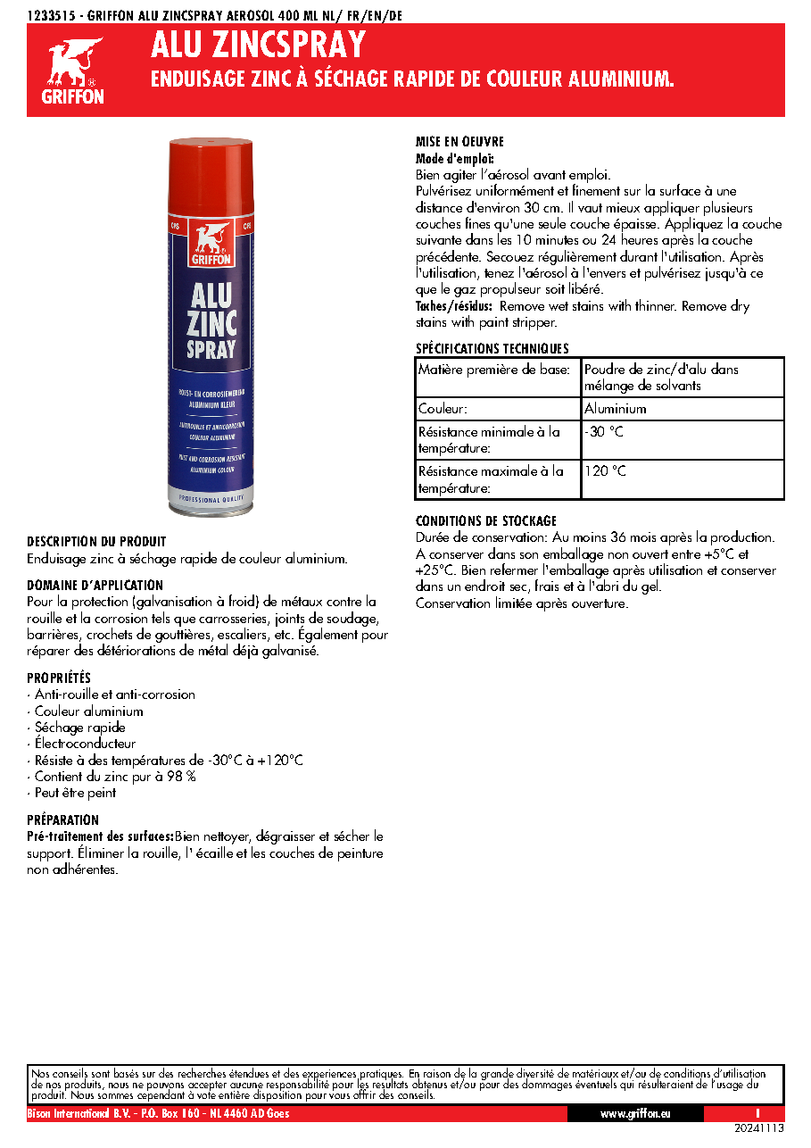 Fiche technique fournisseur