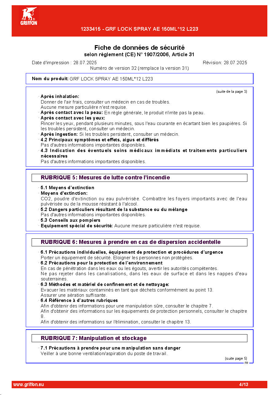 Fiche technique fournisseur