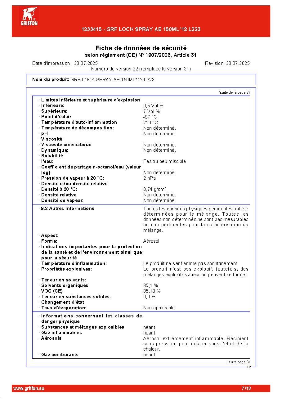 Fiche technique fournisseur
