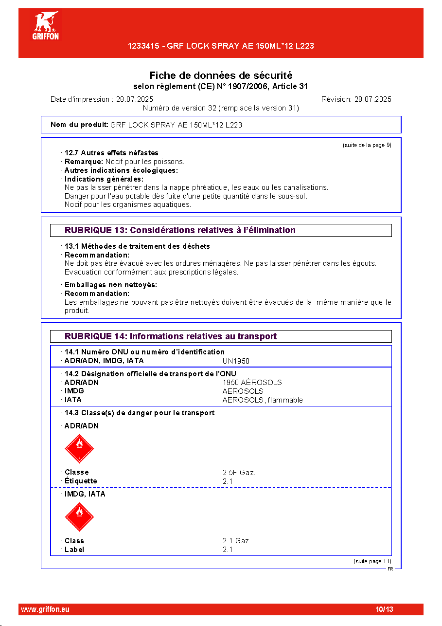 Fiche technique fournisseur