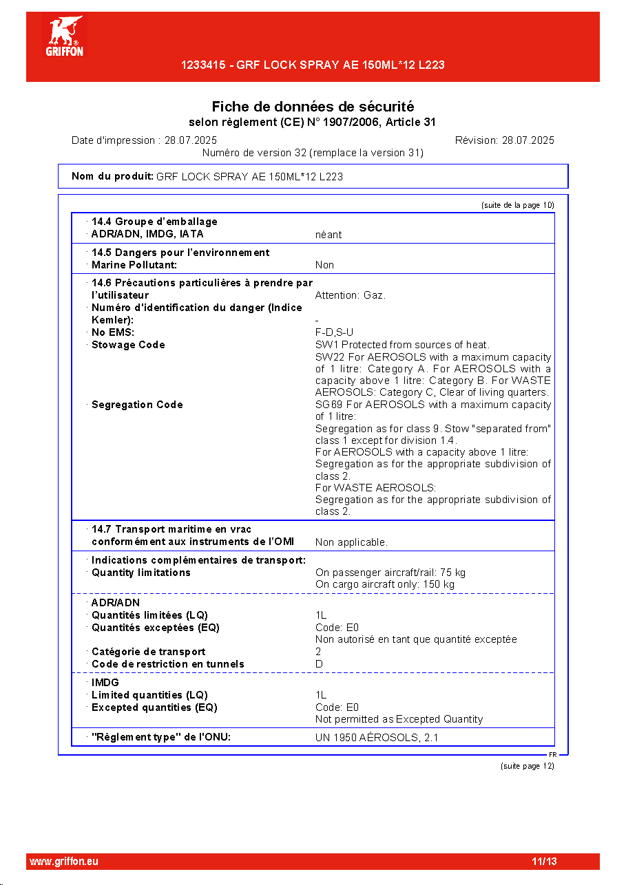 Fiche technique fournisseur