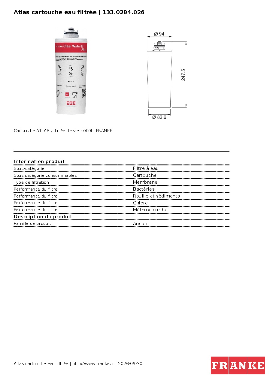 Fiche technique fournisseur