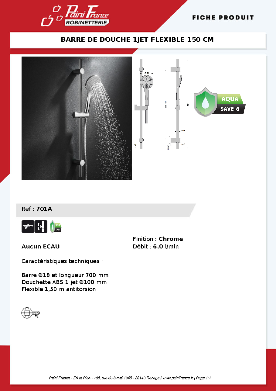 Fiche technique fournisseur
