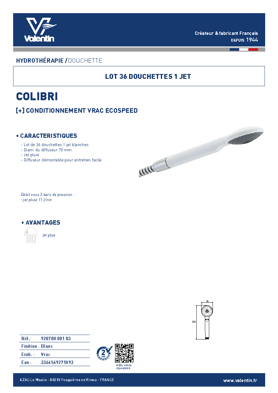 Fiche technique fournisseur