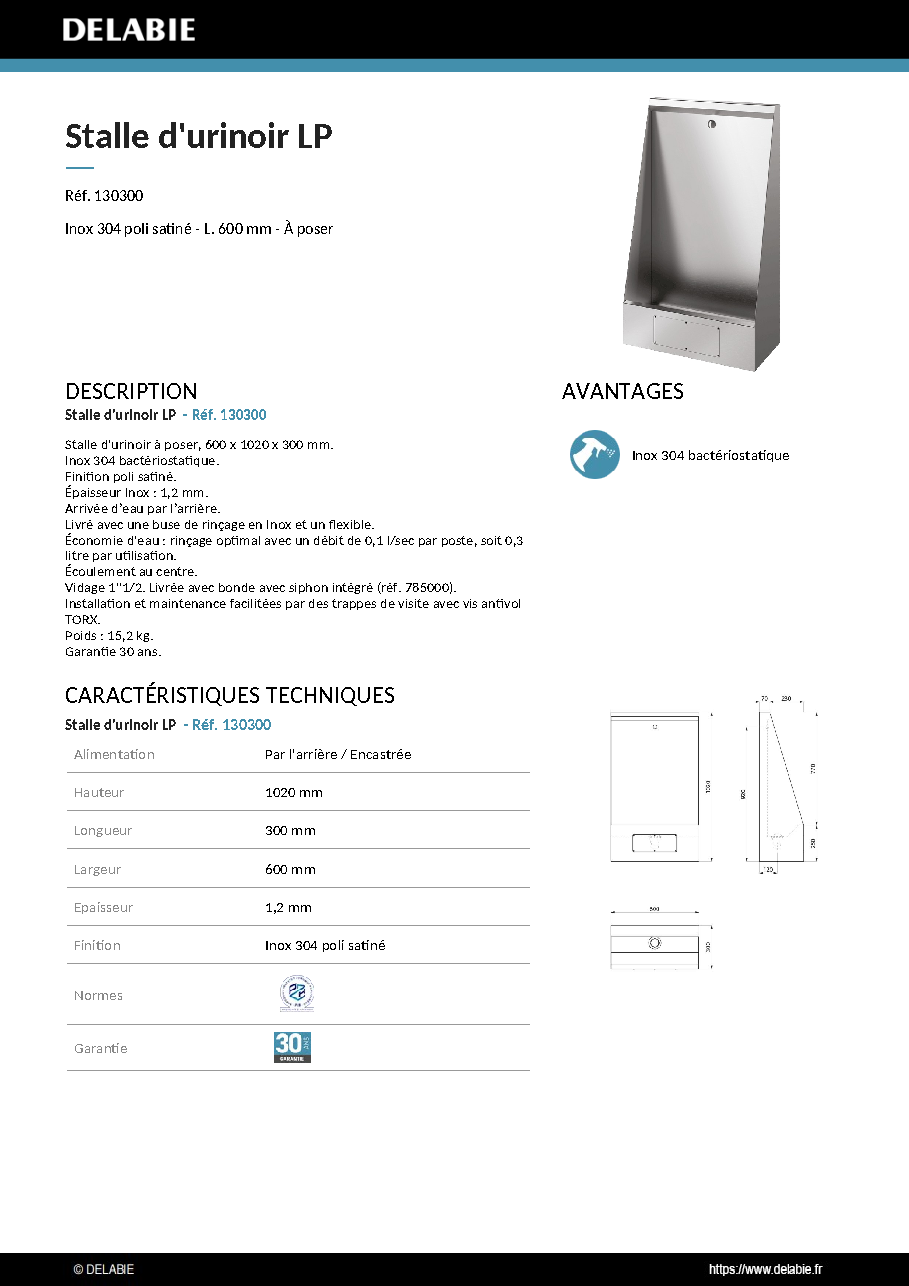 Fiche technique fournisseur