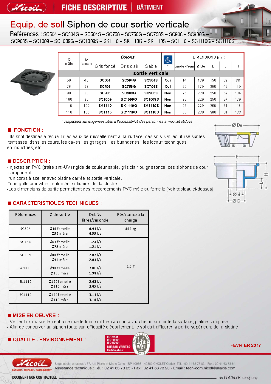Fiche technique fournisseur