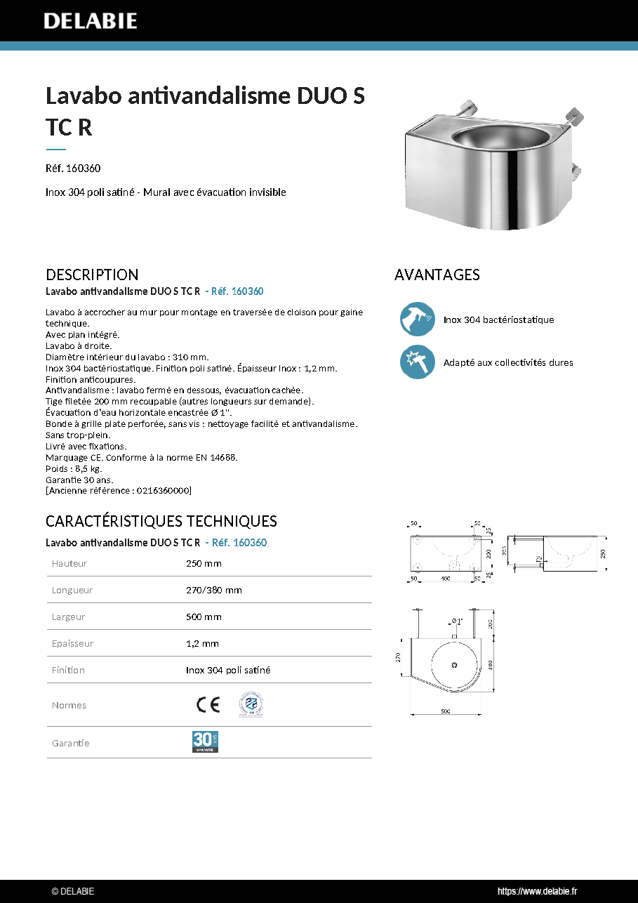 Fiche technique fournisseur