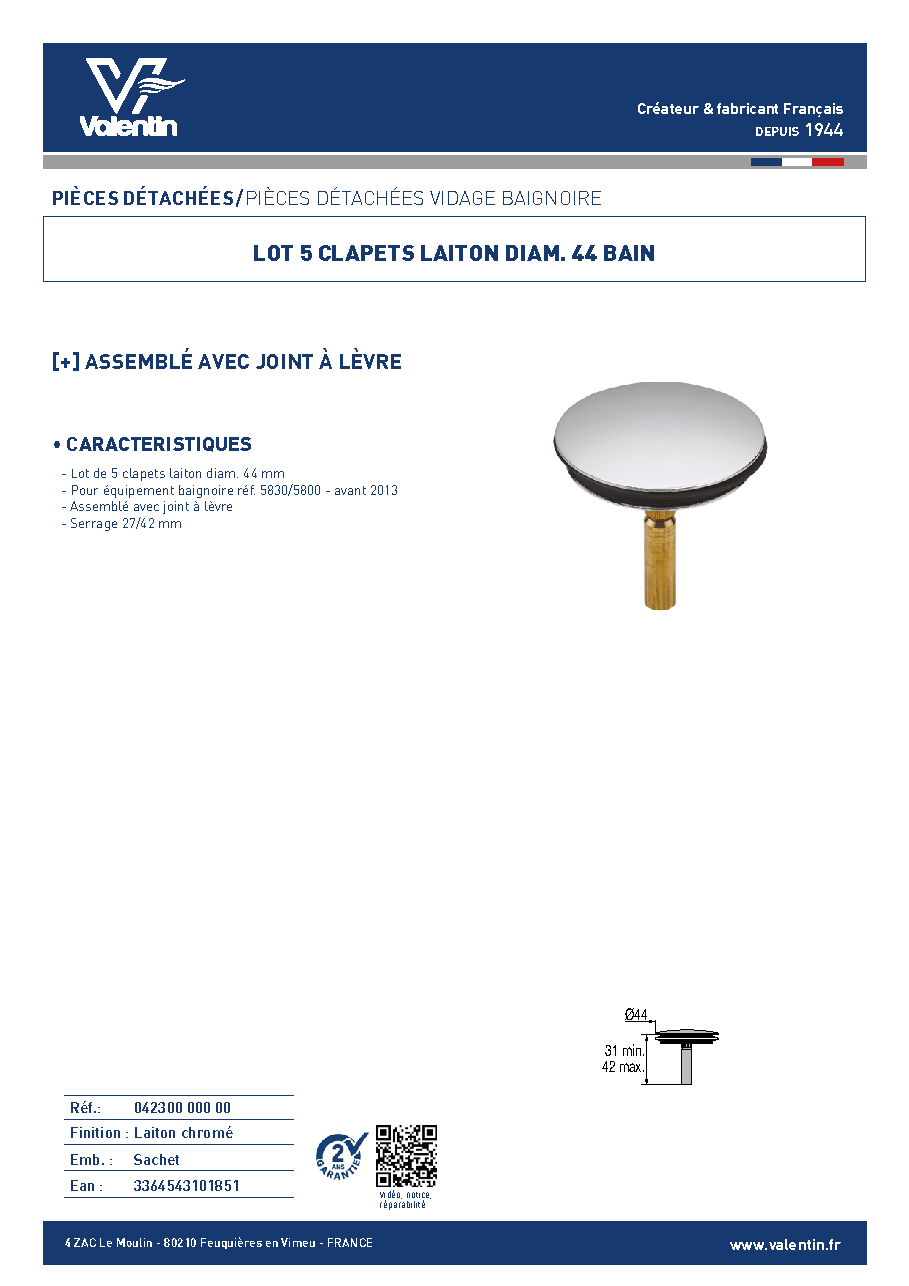 Fiche technique fournisseur