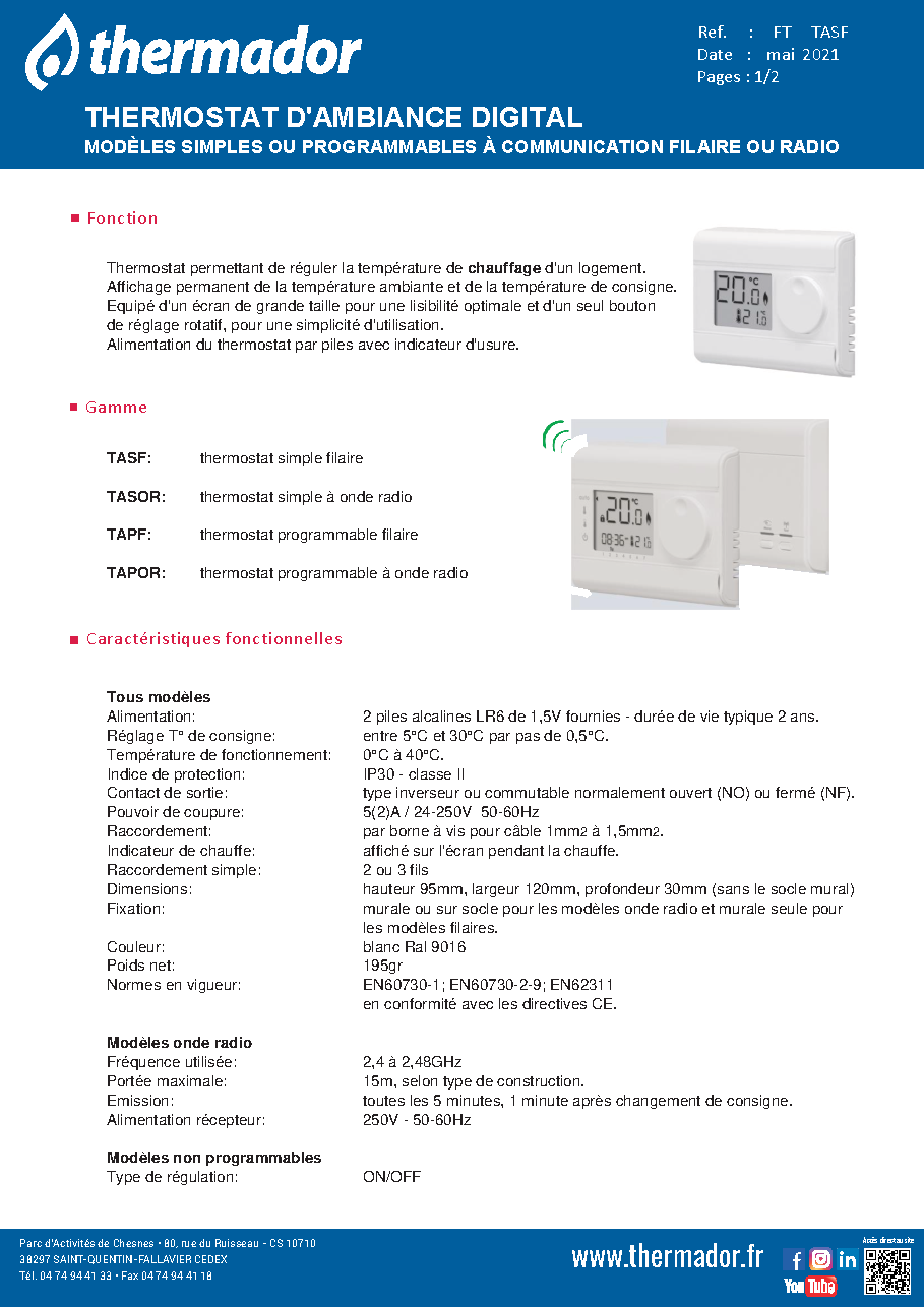 Fiche technique fournisseur