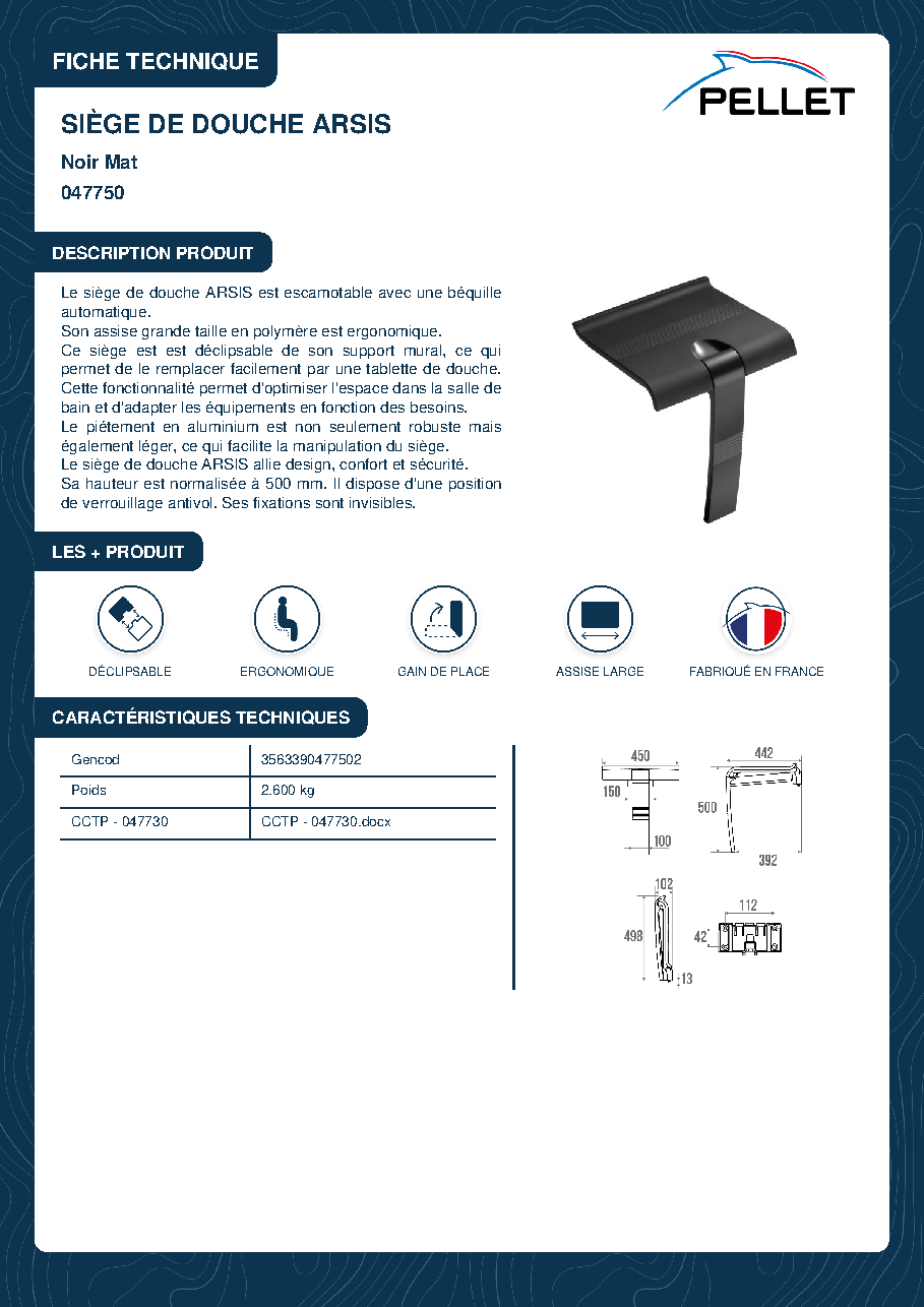 Fiche technique fournisseur