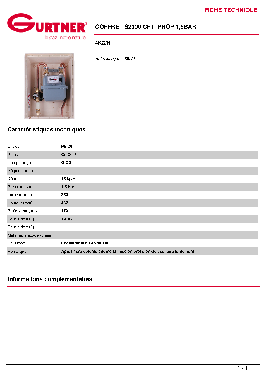 Fiche technique fournisseur