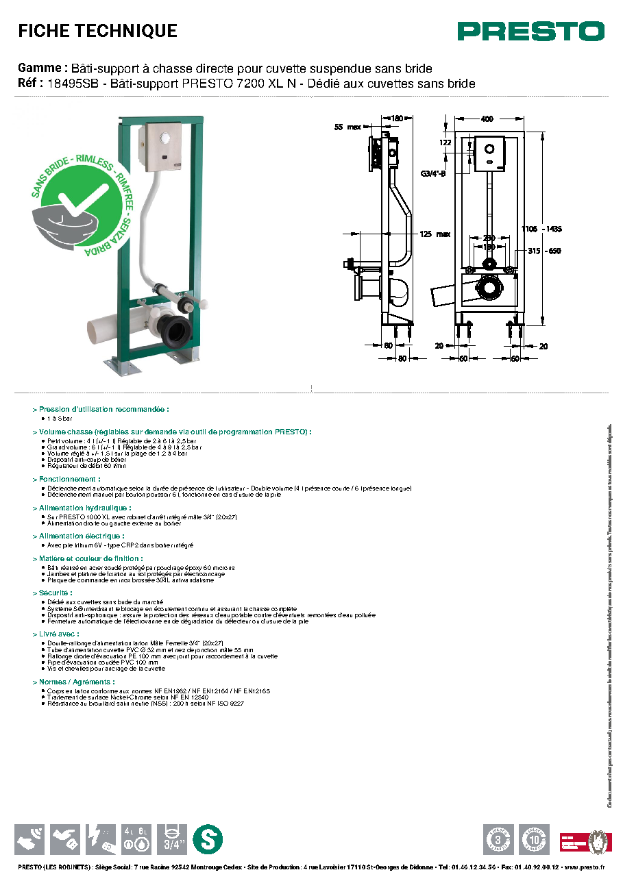 Fiche technique fournisseur