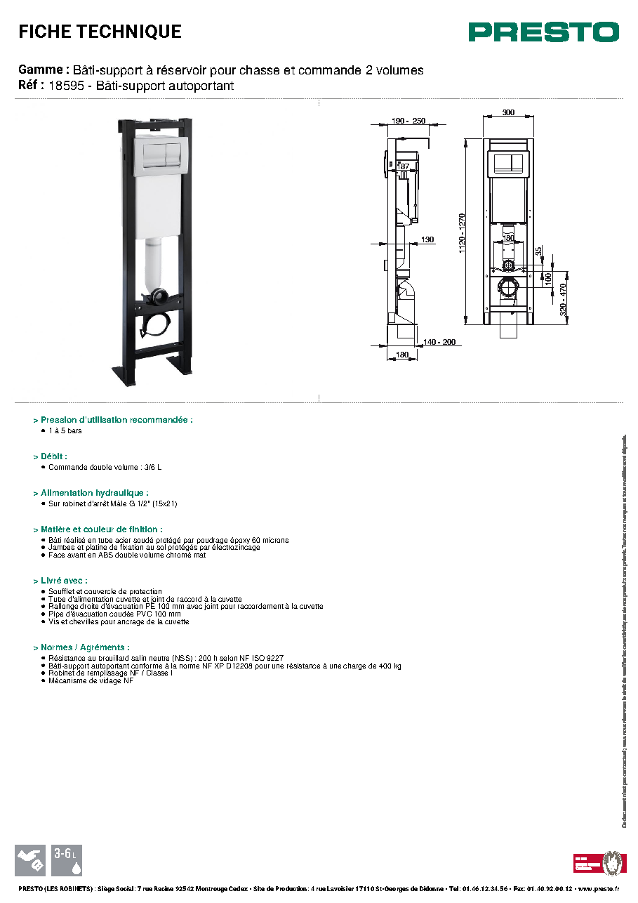 Fiche technique fournisseur