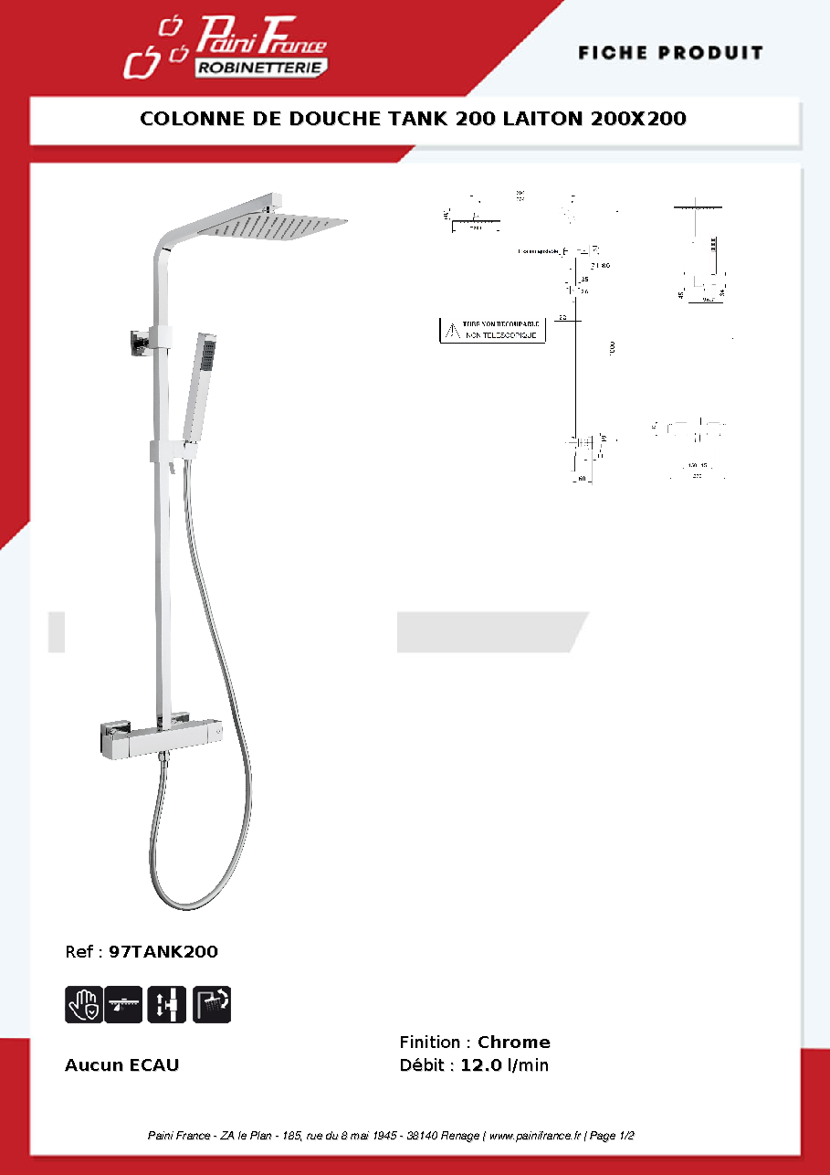 Fiche technique fournisseur