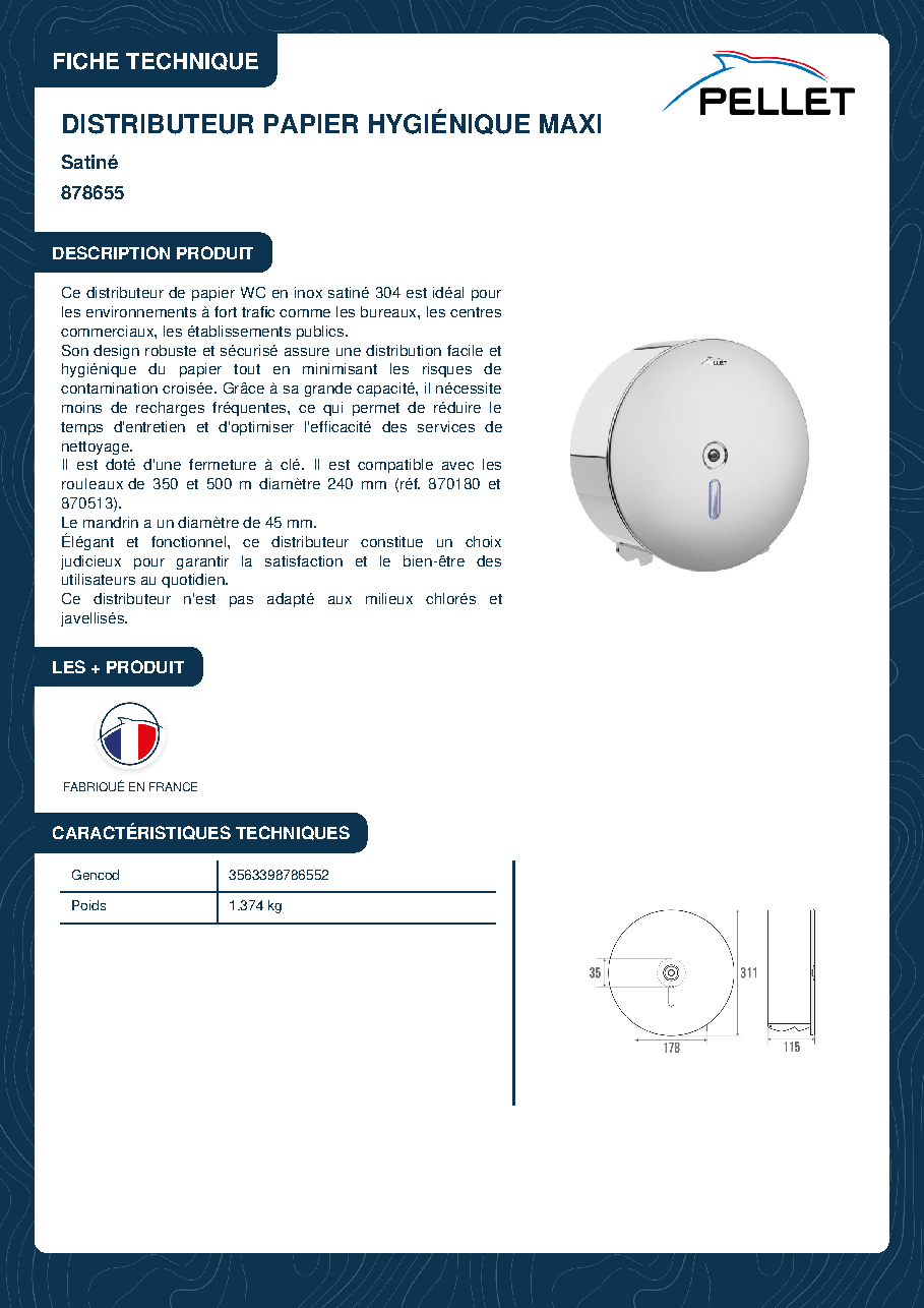 Fiche technique fournisseur