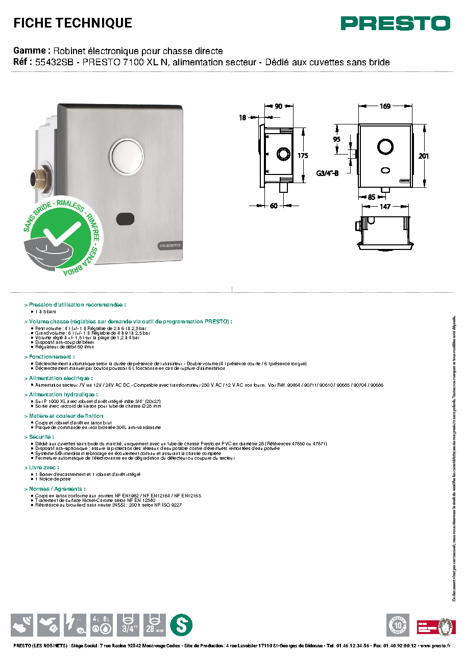 Fiche technique fournisseur