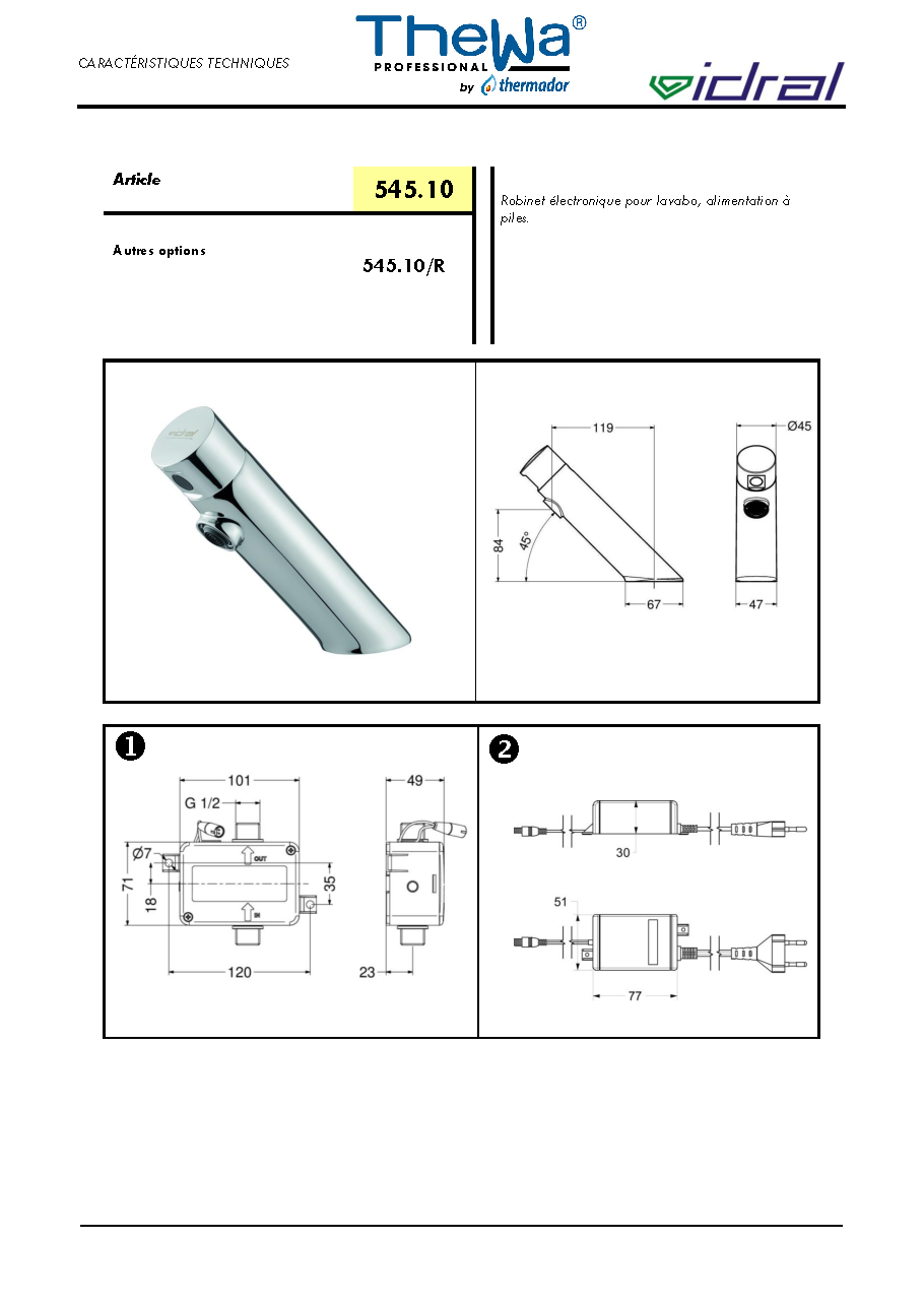 Fiche technique fournisseur