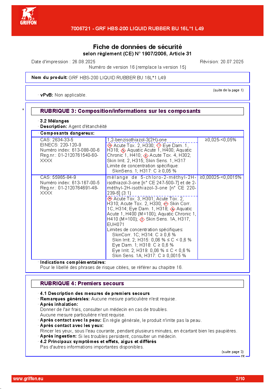 Fiche technique fournisseur