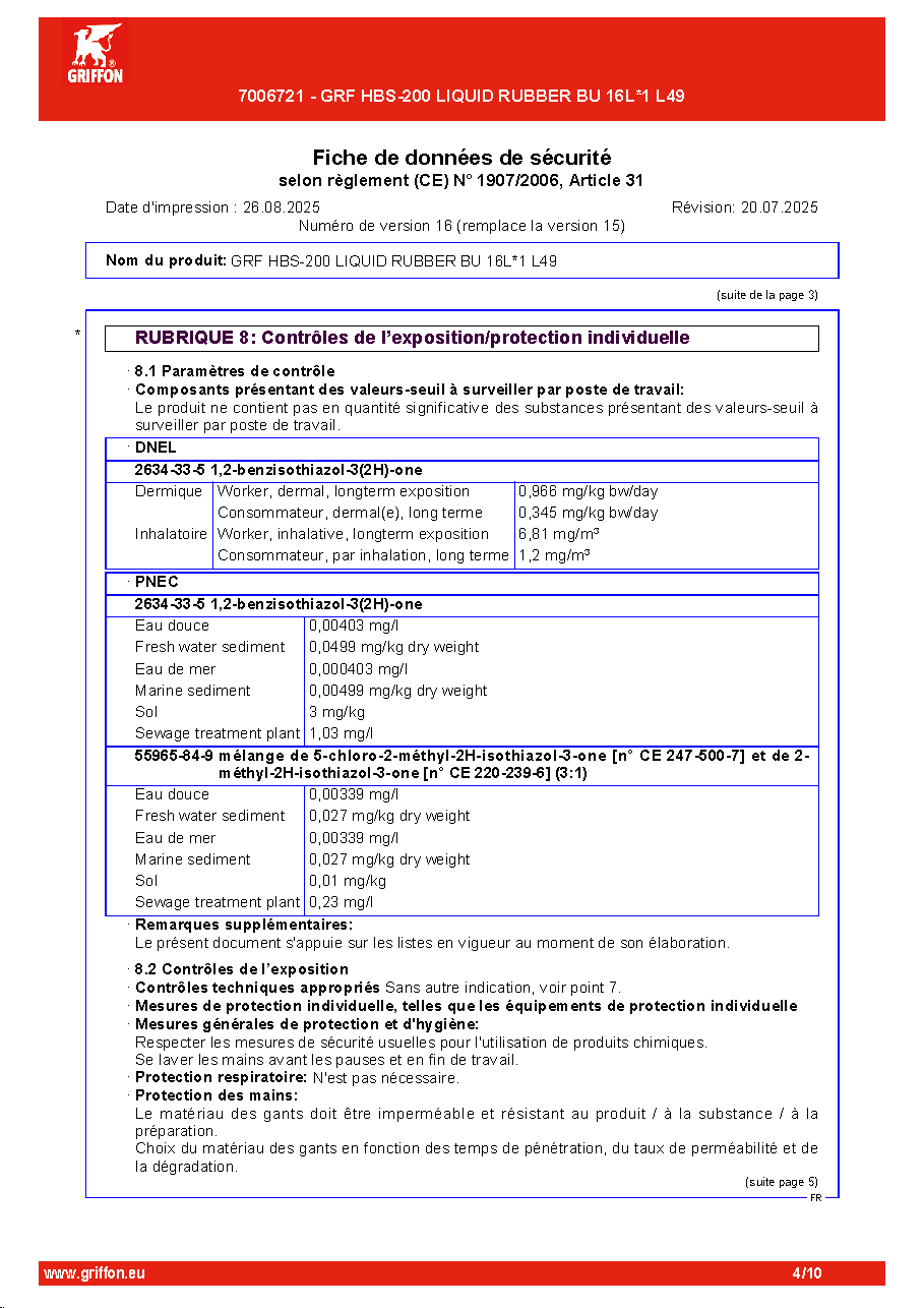 Fiche technique fournisseur